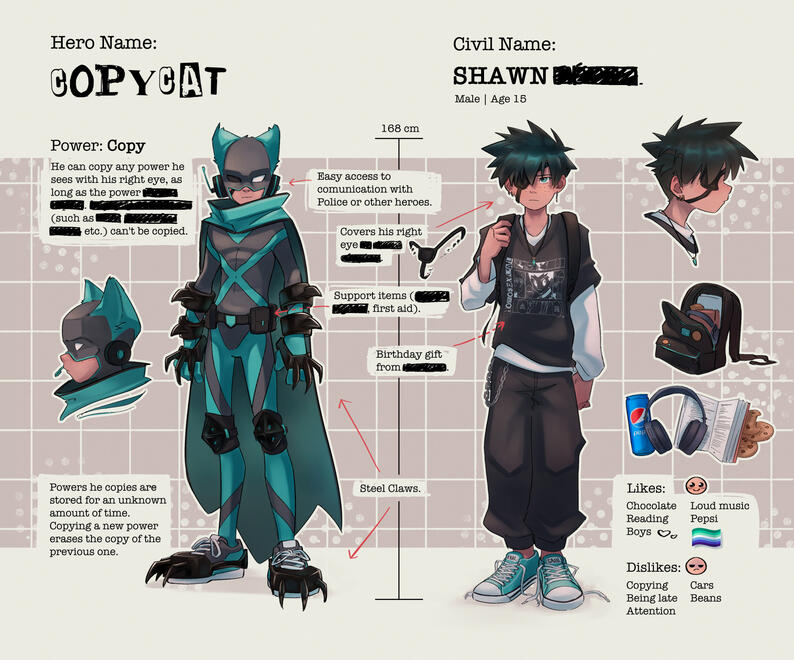 Copycat | Superhero OC Character Sheet